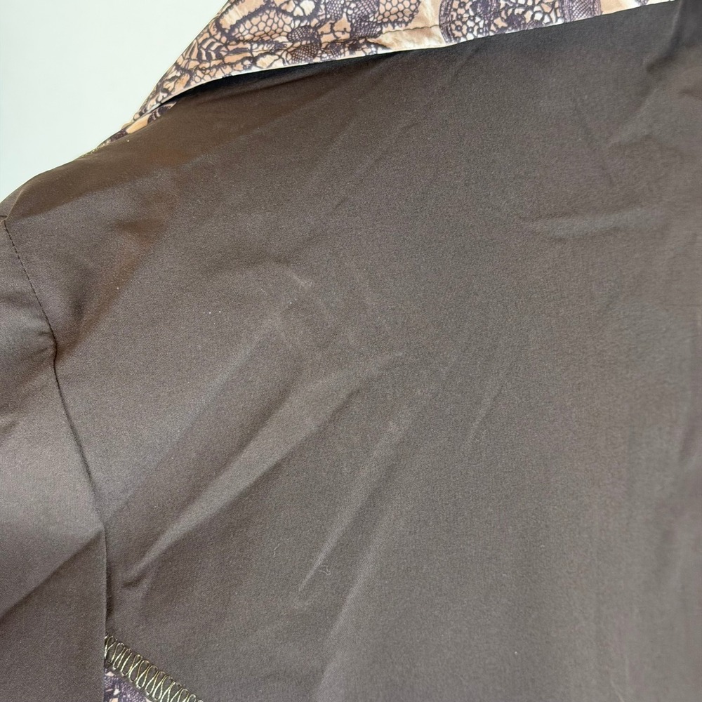 Zenergy by Chicos Size 1 Brown Lace Animal Print Zip Up Jacket Womens Medium - Picture 12 of 12
